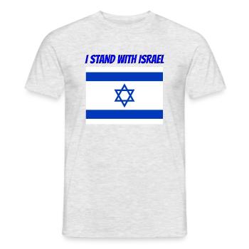 Je me tenai avec Israël - T-shirt homme - gris chiné - Devant - AI Model Male 178 dark (178cm)