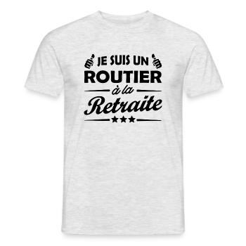 je suis routier à la retraite / routier retraité - T-shirt homme - gris chiné - Devant - AI Model Male 178 dark (178cm)