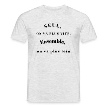 SEUL ON VA PLUS VITE - T-shirt homme - gris chiné - Devant - AI Model Male 178 dark (178cm)