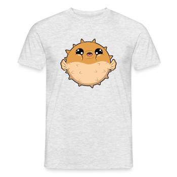 Kugelfisch - Männer T-Shirt - Grau meliert - Vorne - AI Model Male 178 dark (178cm)