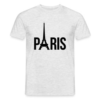 Paris - Men's T-Shirt - heather grey - Front - AI Model Male 178 dark (178cm)