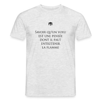 flamme - T-shirt homme - gris chiné - Devant - AI Model Male 178 dark (178cm)