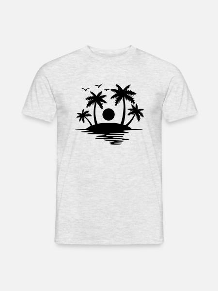 Insel Paradise - Männer T-Shirt - Grau meliert