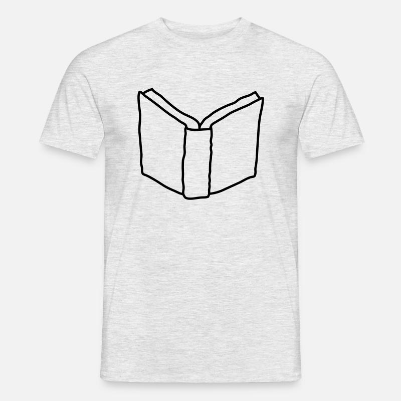 Comic offenes Roman Buch - Männer T-Shirt - Grau meliert