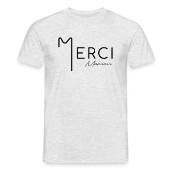 Merci maman - T-shirt homme - gris chiné - Devant - AI Model Male 178 dark (178cm)