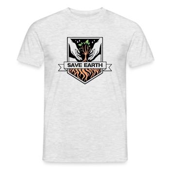 Save earth - Männer T-Shirt - Grau meliert - Vorne - AI Model Male 178 dark (178cm)