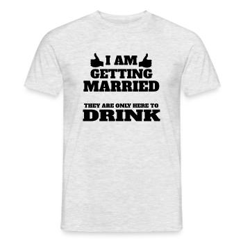 Fiançailles Mariage Bagues de Mariage JGA Mariage Coeur Amour - T-shirt homme - gris chiné - Devant - AI Model Male 178 dark (178cm)