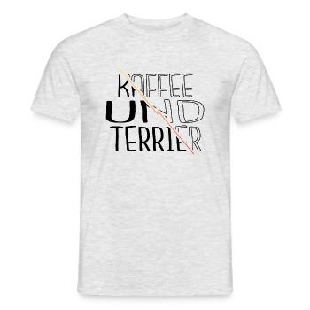 kaffeebecher chihuahua süchtig geburtstag pudel - Männer T-Shirt - Grau meliert - Vorne - AI Model Male 178 dark (178cm)
