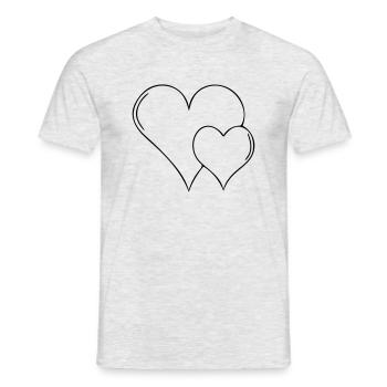 Herz2 - Männer T-Shirt - Grau meliert - Vorne - AI Model Male 178 dark (178cm)