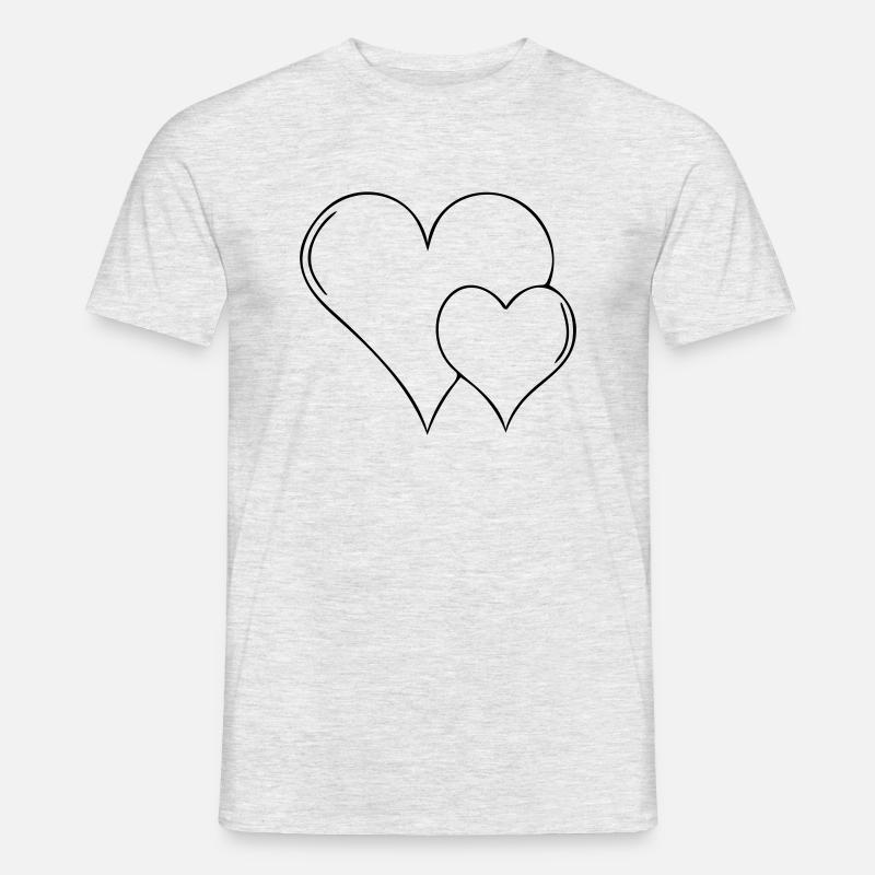 Herz2 - Männer T-Shirt - Grau meliert
