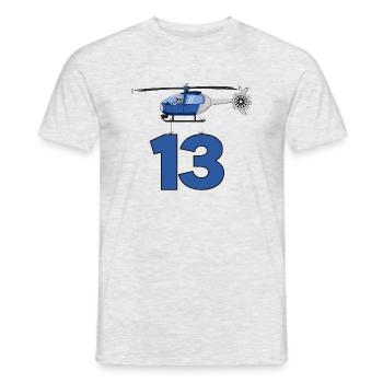 Helicopter 13th birthday - Men's T-Shirt - heather grey - Front - AI Model Male 178 dark (178cm)