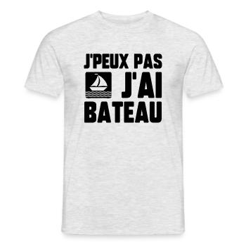 J’peux pas j’aibateau - T-shirt homme - gris chiné - Devant - AI Model Male 178 dark (178cm)
