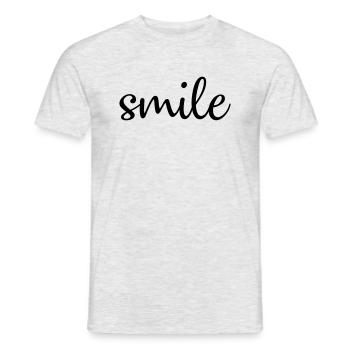 smile, einfach smile - Männer T-Shirt - Grau meliert - Vorne - AI Model Male 178 dark (178cm)