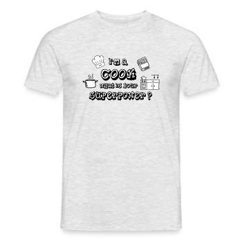 Koch - Cook - Superpower - Men's T-Shirt - heather grey - Front - AI Model Male 178 dark (178cm)