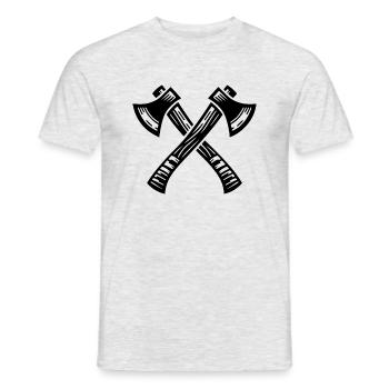 Gekreuzte Axt - Männer T-Shirt - Grau meliert - Vorne - AI Model Male 178 dark (178cm)