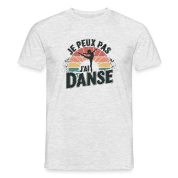 je peux pas jai danse vintage - T-shirt homme - gris chiné - Devant - AI Model Male 178 dark (178cm)