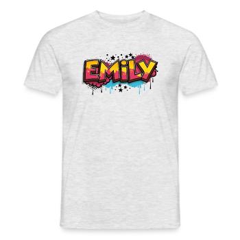 Emily Graffiti Cool Nom Prénom - T-shirt homme - gris chiné - Devant - AI Model Male 178 dark (178cm)