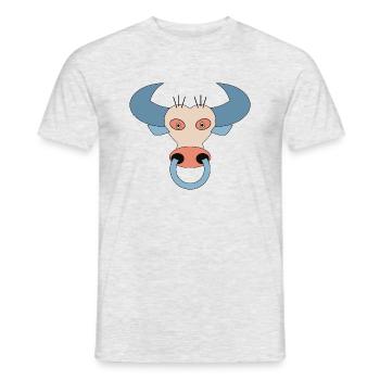 Cow N7T - New NFT Style - Men's T-Shirt - heather grey - Front - AI Model Male 178 dark (178cm)