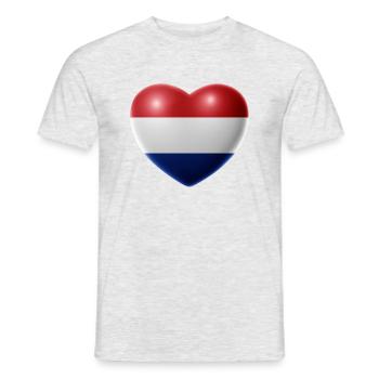 Heart (Netherlands / Nederland) - Men's T-Shirt - heather grey - Front - AI Model Male 178 dark (178cm)