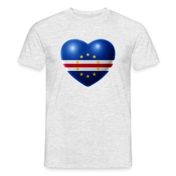 Heart (Cap-Vert / Cabo Verde) - T-shirt homme - gris chiné - Devant - AI Model Male 178 dark (178cm)