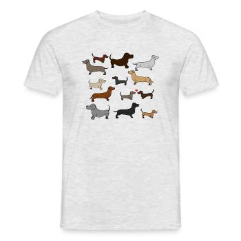 super cute dachshund, gift idea - Men's T-Shirt - heather grey - Front - AI Model Male 178 dark (178cm)