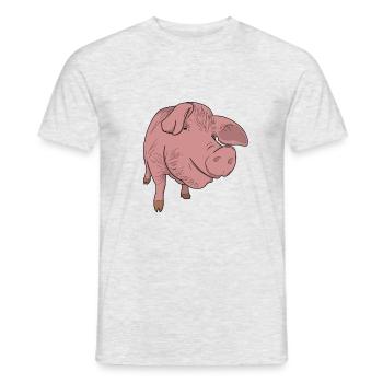 porc - T-shirt homme - gris chiné - Devant - AI Model Male 178 dark (178cm)
