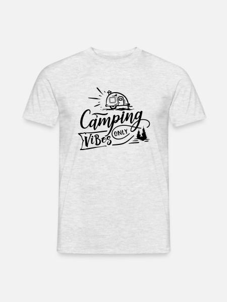 Camping vibes only - Männer T-Shirt - Grau meliert