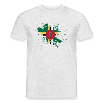 Drapeau de la Dominique comme une touche de couleur - T-shirt homme - gris chiné - Devant - AI Model Male 178 dark (178cm)
