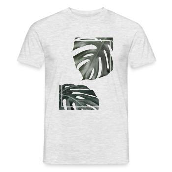 Monstera I (Colour) - Men's T-Shirt - heather grey - Front - AI Model Male 178 dark (178cm)