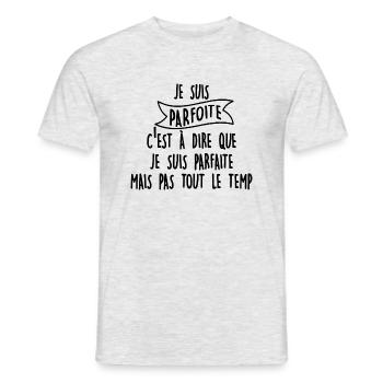 je suis parfoite - T-shirt homme - gris chiné - Devant - AI Model Male 178 dark (178cm)
