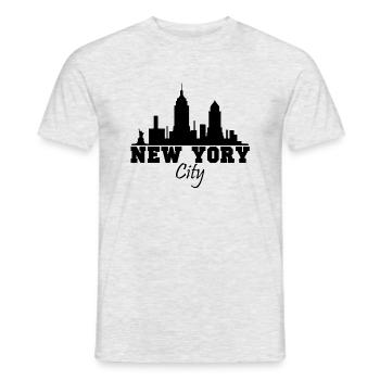 new York - Men's T-Shirt - heather grey - Front - AI Model Male 178 dark (178cm)