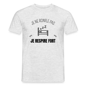 Je ne ronfle pas je respire fort - T-shirt homme - gris chiné - Devant - AI Model Male 178 dark (178cm)