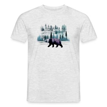 Ours en migration - T-shirt homme - gris chiné - Devant - AI Model Male 178 dark (178cm)