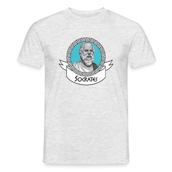 Der kunstvolle Sokrates - Männer T-Shirt - Grau meliert - Vorne - AI Model Male 178 dark (178cm)