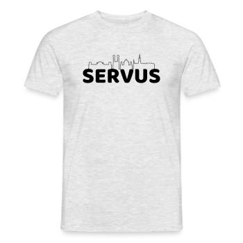 SERVUS - Männer T-Shirt - Grau meliert - Vorne - AI Model Male 178 dark (178cm)