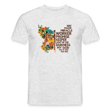 Schmetterling Blume Motivationsspruch Spruch Frau - Männer T-Shirt - Grau meliert - Vorne - AI Model Male 178 dark (178cm)