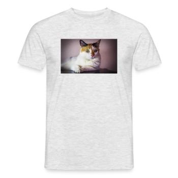 Katze - Männer T-Shirt - Grau meliert - Vorne - AI Model Male 178 dark (178cm)