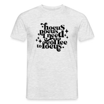 HocusPocusIneedCoffeetoFocus - Männer T-Shirt - Grau meliert - Vorne - AI Model Male 178 dark (178cm)