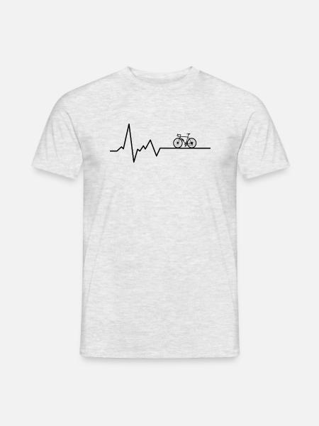 Radsport Fahrrad Herzschlag Puls - Männer T-Shirt - Grau meliert
