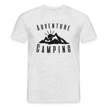 Abenteuer Camping - Camping Life - Männer T-Shirt - Grau meliert - Vorne - AI Model Male 178 dark (178cm)