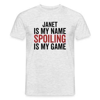 Janet est mon nom Spoiling est mon jeu - T-shirt homme - gris chiné - Devant - AI Model Male 178 dark (178cm)