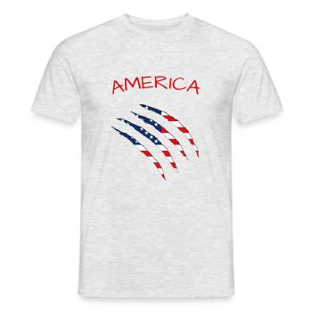 America - Männer T-Shirt - Grau meliert - Vorne - AI Model Male 178 dark (178cm)