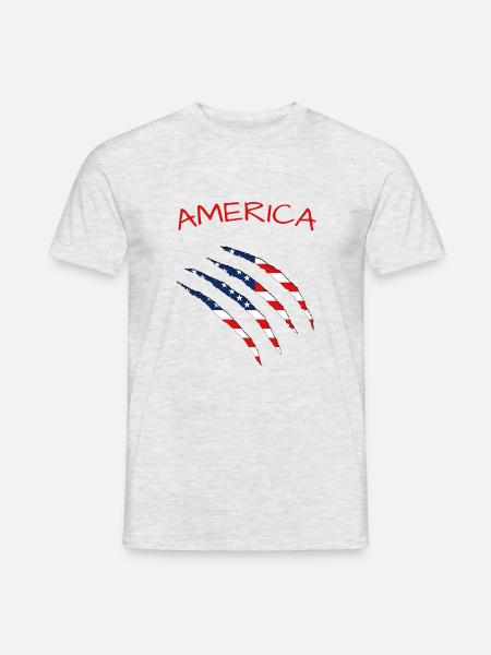 America - Männer T-Shirt - Grau meliert