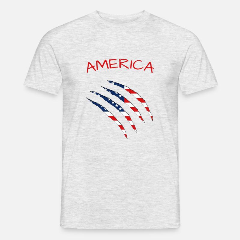 America - Männer T-Shirt - Grau meliert