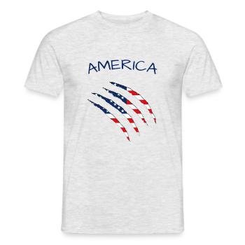 America Risse Klauen - Männer T-Shirt - Grau meliert - Vorne - AI Model Male 178 dark (178cm)