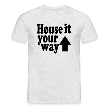House It Your Way Arrow Black - Men's T-Shirt - heather grey - Front - AI Model Male 178 dark (178cm)