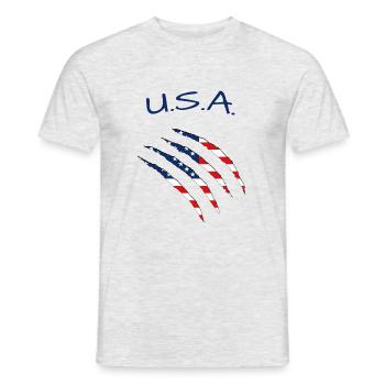 USA America - Männer T-Shirt - Grau meliert - Vorne - AI Model Male 178 dark (178cm)