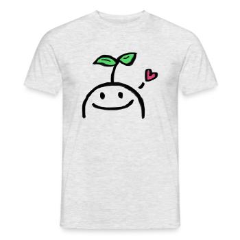 Laughing plant with heart - Men's T-Shirt - heather grey - Front - AI Model Male 178 dark (178cm)
