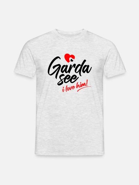 Gardasee. I love him. Ich liebe ihn - Männer T-Shirt - Grau meliert