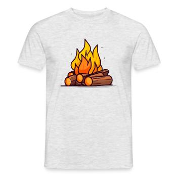 Feu de camp - T-shirt homme - gris chiné - Devant - AI Model Male 178 dark (178cm)